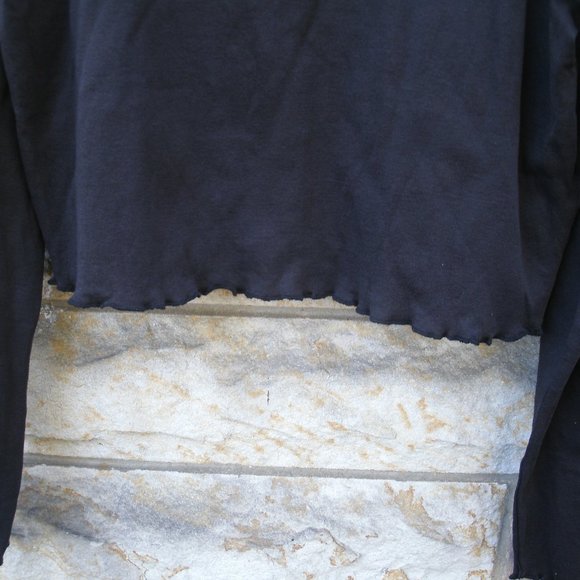 Bongo Black Cropped Long Sleeve Cat Shirt Size LG Junior - Picture 11 of 12